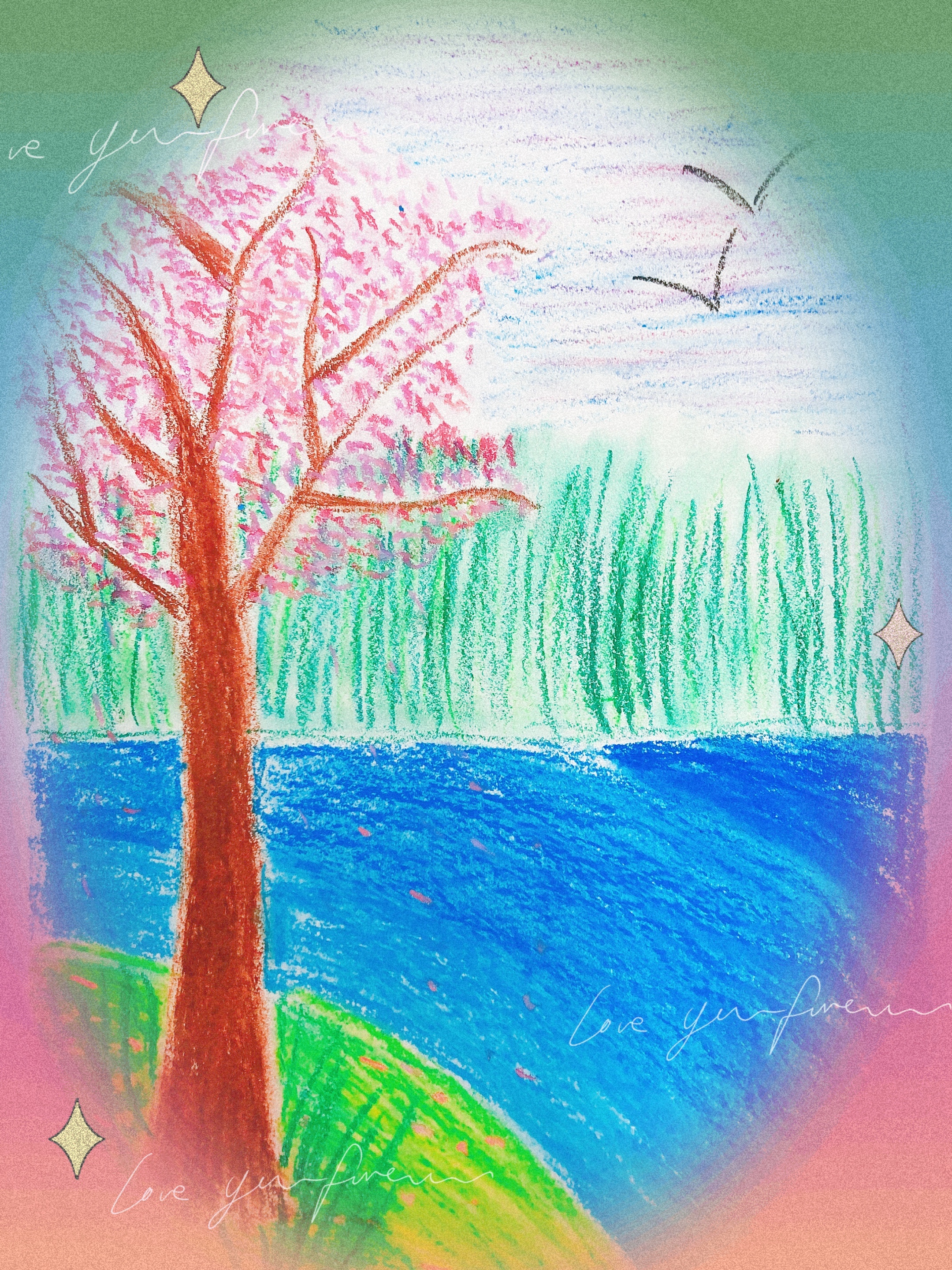 【小学·学生作品】油画棒里的春天——绘画作品展示